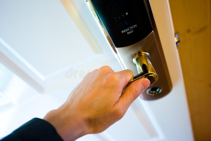 Opening the door royalty free stock images