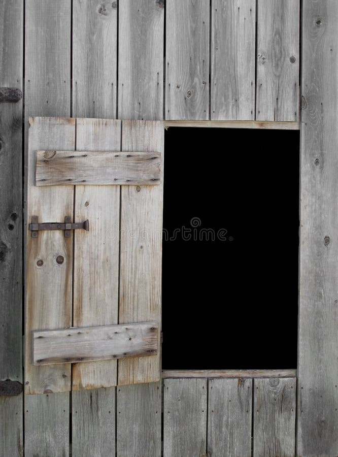 Opening and door in old barn