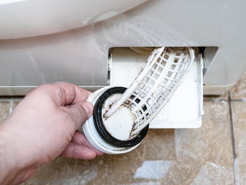 Opening of the Filter of Old Washing Machine Stock Image Image of