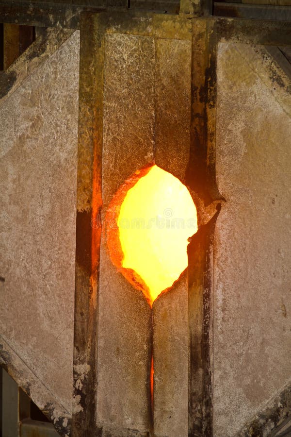 Opening into Hot Oven for Glass Blowing Stock Image Image of heat