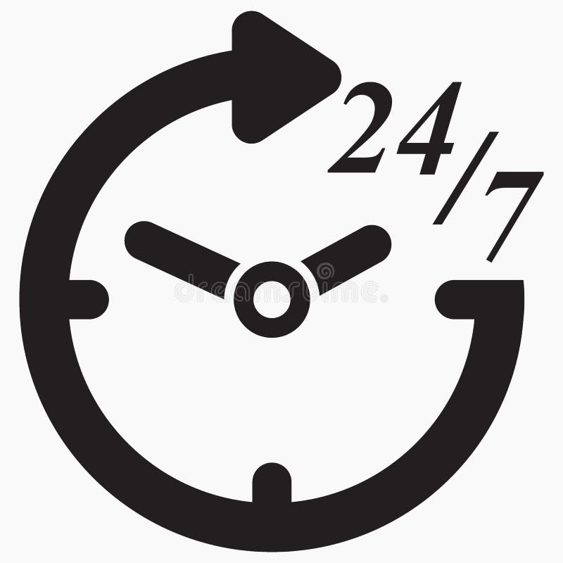 Opening Hours Around the Clock Stock Illustration Illustration of