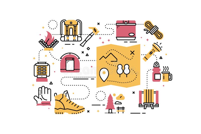 Openlucht het kamperen illustratie stock illustratie Openlucht het kamperen illustratie stock illustratie