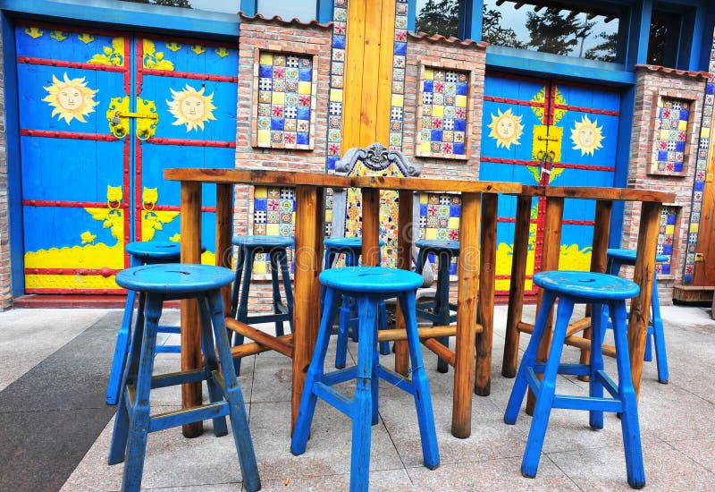 Terrasstoelen royalty-vrije stock foto's