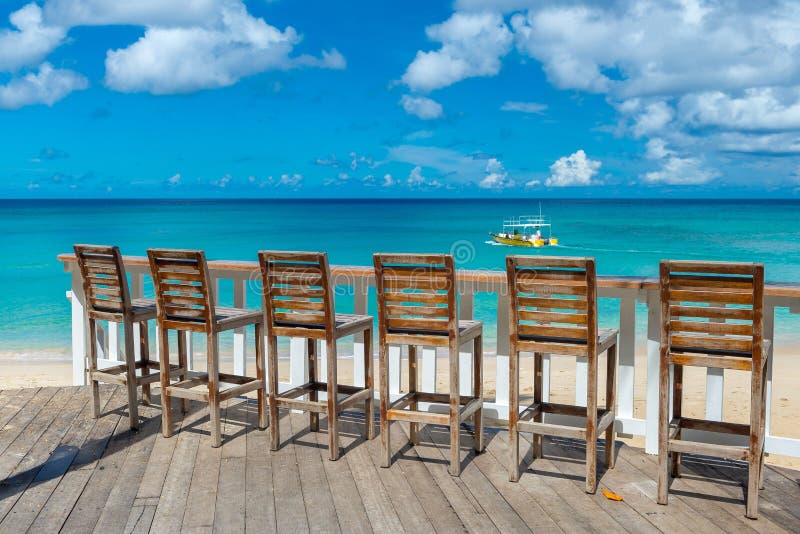 Openluchtkoffie op het Caraïbische strand van Barbados, royalty-vrije stock foto's Openluchtkoffie op het Caraïbische strand van Barbados, royalty-vrije stock foto's