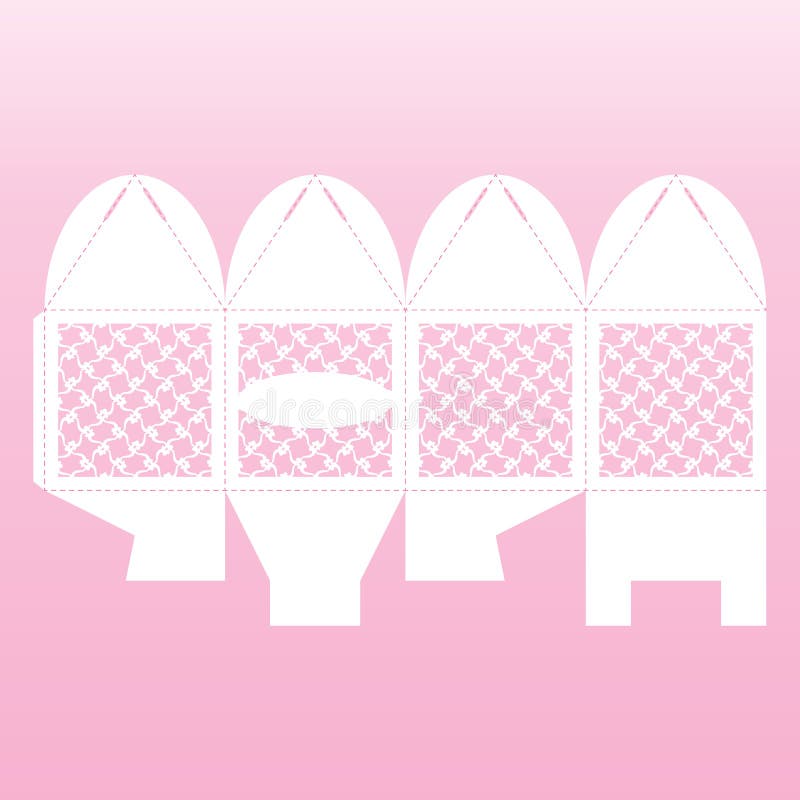 Openwork doos van de kubusgift Huwelijk Bonbonniere vector illustratie Openwork doos van de kubusgift Huwelijk Bonbonniere vector illustratie