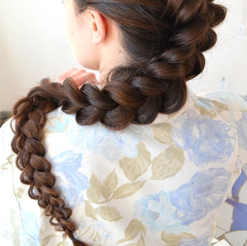 Openwork French Braid, Hairstyle with Long Length of Hair Stock Photo -  Image of people, hairstyle: 110754760