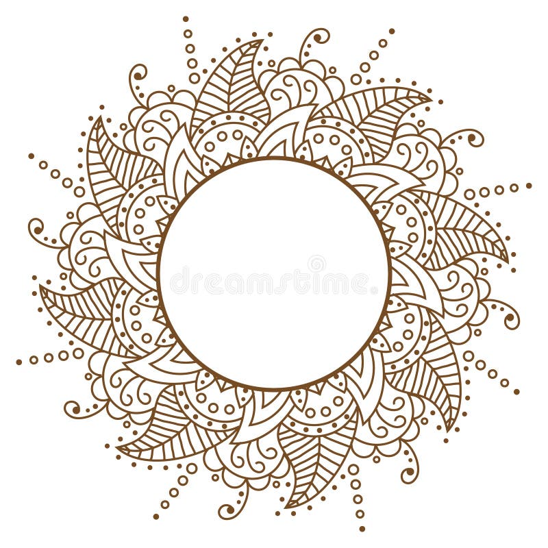 Openwork torkdukebrunt för vektor rund ram Brun modellvektor f stock illustrationer Openwork torkdukebrunt för vektor rund ram Brun modellvektor f stock illustrationer