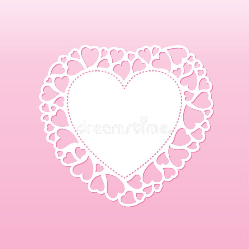 Openwork valentine karta z małymi sercami Laserowy tnący wektorowy szablon ilustracja wektor Openwork valentine karta z małymi sercami Laserowy tnący wektorowy szablon ilustracja wektor