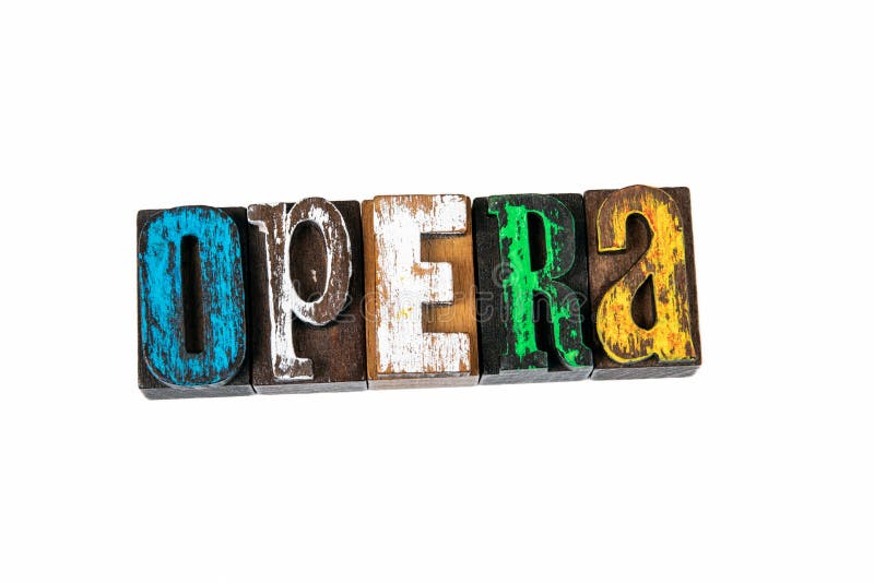 OPERA. Colored Wooden Letters on a White Stock Image Image of listen