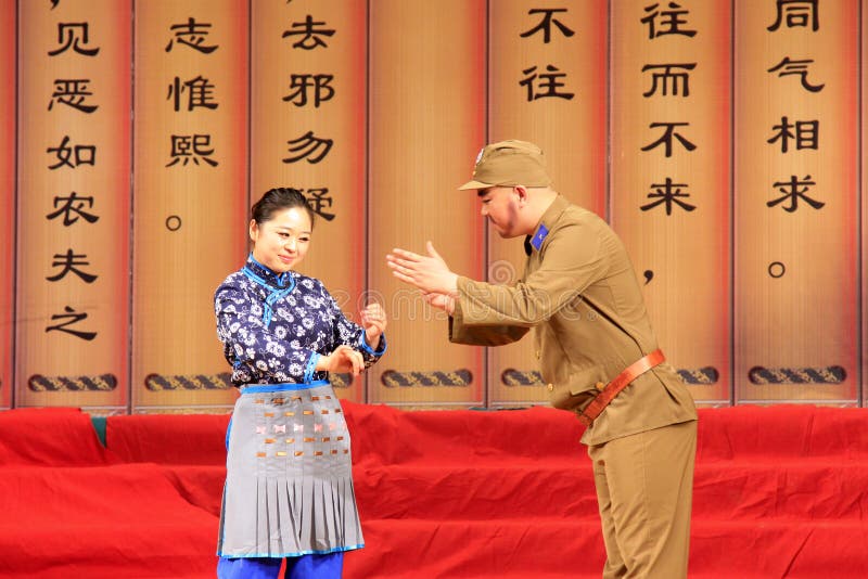 LUANNAN - MAY 13: Pingju opera Shajiabang. stills on the stage on May 13, 2013, Luannan County, Hebei Province, china. LUANNAN - MAY 13: Pingju opera Shajiabang. stills on the stage on May 13, 2013, Luannan County, Hebei Province, china.