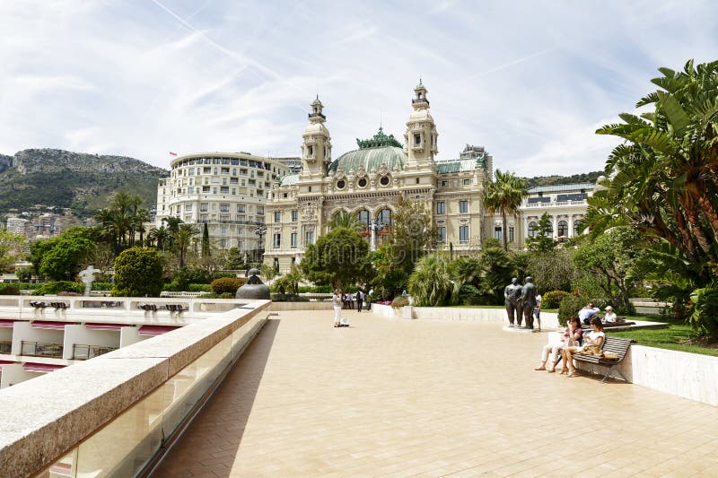 MONTE CARLO, MONACO - MAY 12, 2014: Opera house in Monte Carlo, built in 1893 by French architect Charles Garnier. MONTE CARLO, MONACO - MAY 12, 2014: Opera house in Monte Carlo, built in 1893 by French architect Charles Garnier