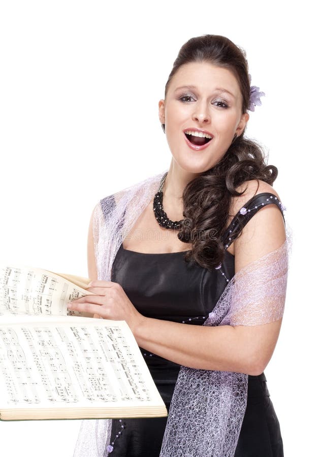 Opera Singer in her Stage Dress royalty free stock images