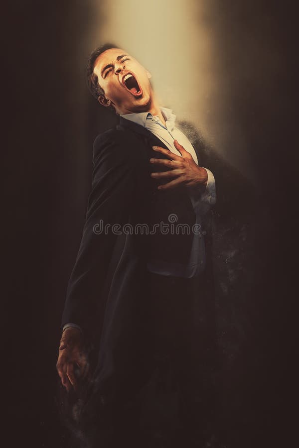 Opera singer performing vector illustration