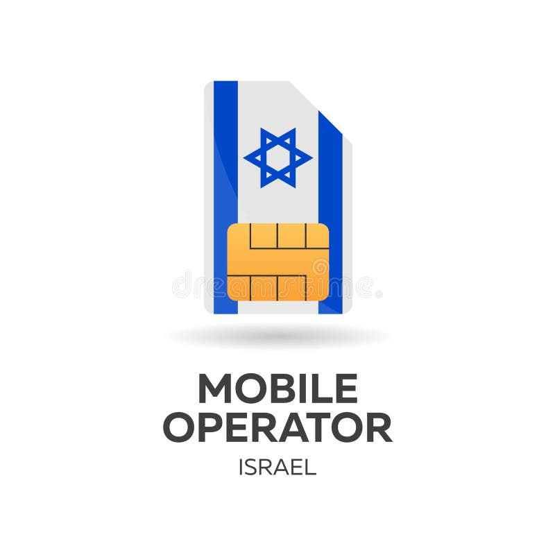 Operador móvil de Israel Tarjeta de SIM con la bandera Ilustración del vector libre illustration Operador móvil de Israel Tarjeta de SIM con la bandera Ilustración del vector libre illustration