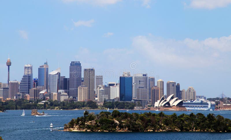 Opera House en Sydney City stock foto