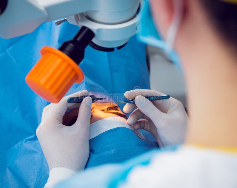 The Operation on the Eye. Cataract Surgery. Stock Photo Image of