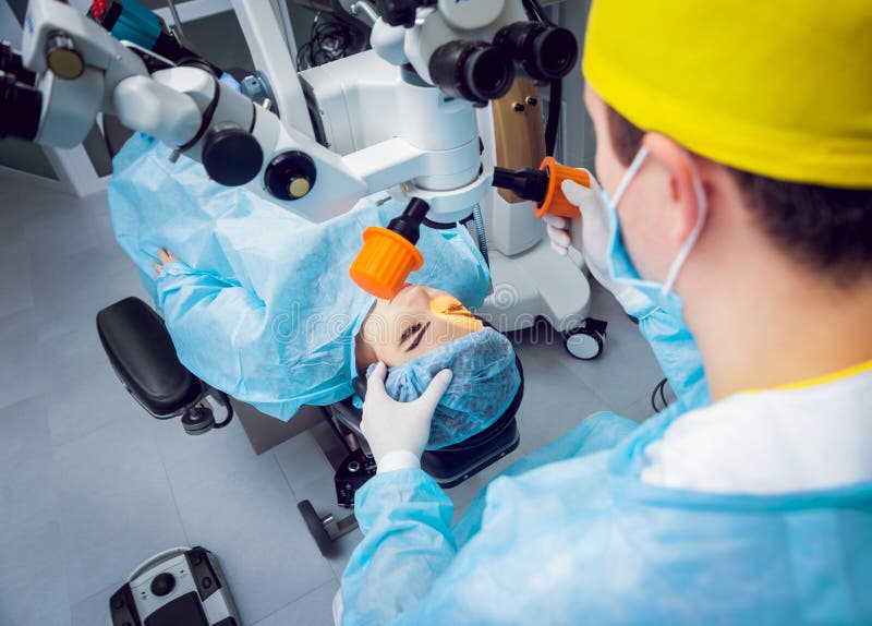 The Operation on the Eye. Cataract Surgery. Stock Photo Image of