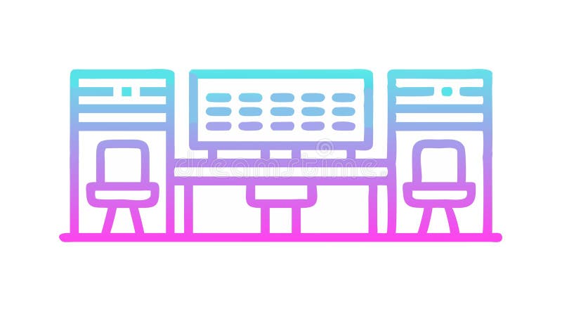 Operations Command Center Mission Control, vector design Generative AI royalty free illustration