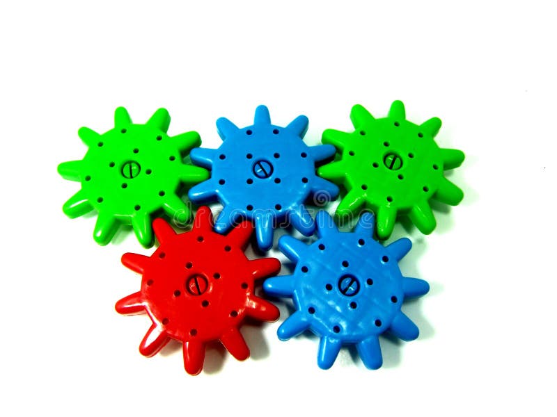 Colorful operative mechanical toy wheel stock photography