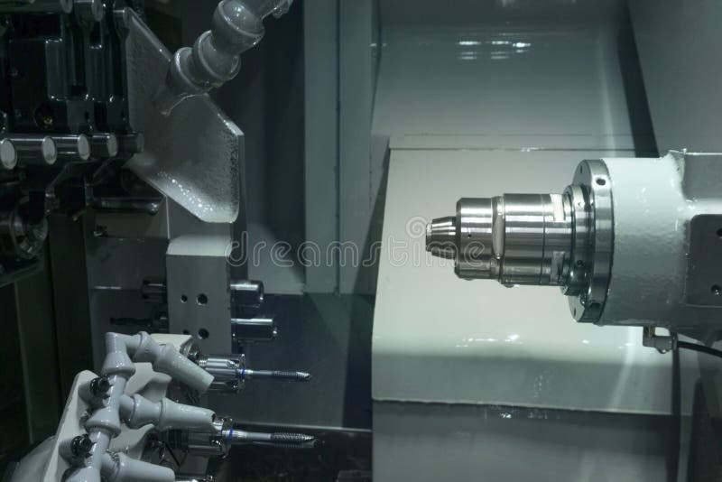 Operator Of Cnc Change The Parameters Of Stock Photo