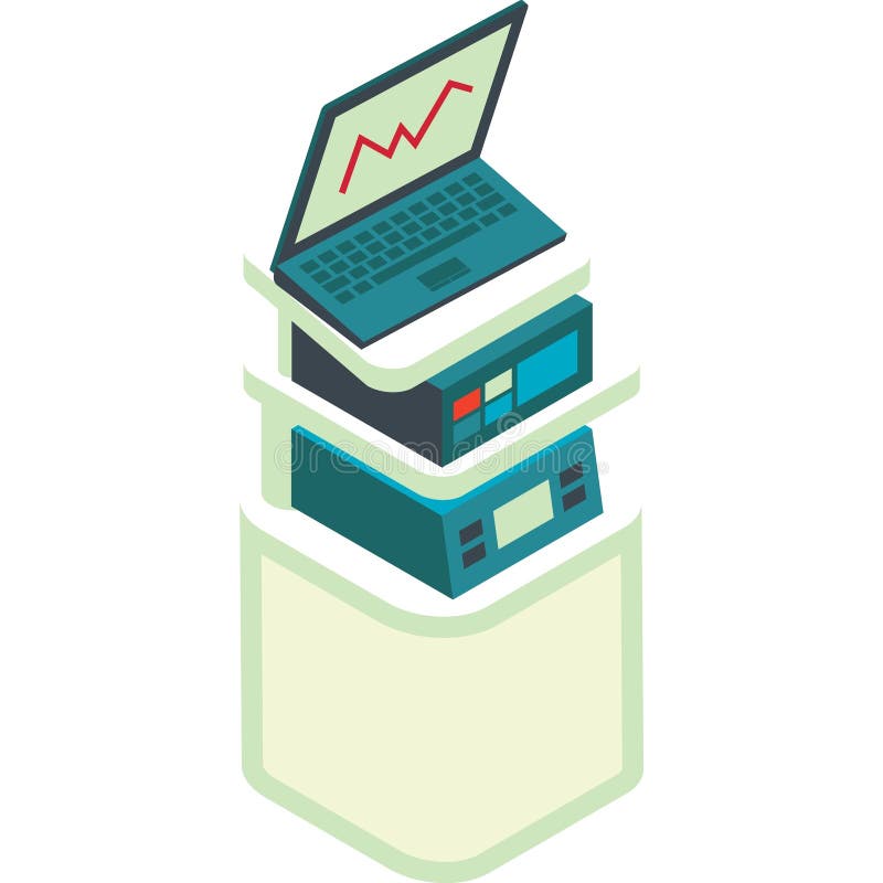 Operator control panel vector computer 3d icon royalty free illustration