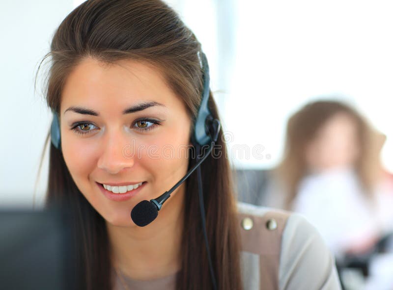 Operator de asistență pentru clienți femei stock photography