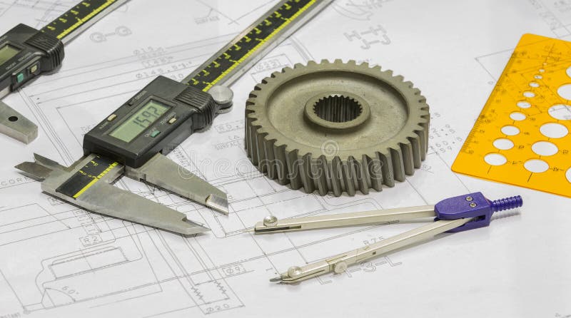 Operator design and inspection automotive parts stock photography