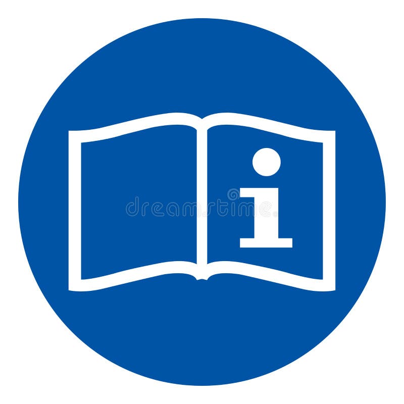 Refer Instruction Manual Booklet Symbol Sign,Vector Illustration