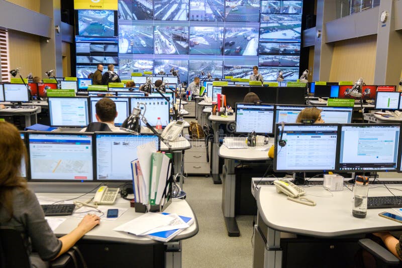 Operators Work In Road Traffic Control Center Editorial Stock Image Image of information