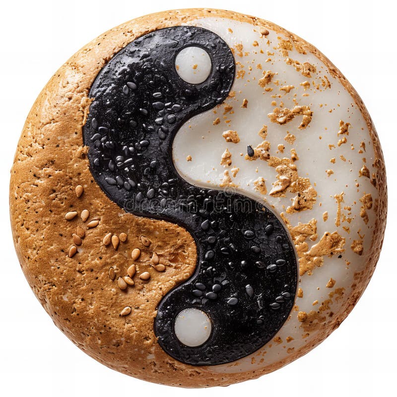 Opere digitali di yin e yang isolate su fondo bianco su fondo bianco illustrazione di stock