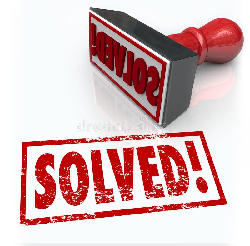 Opgeloste Zegeloplossing voor Overwonnen Probleemuitdaging vector illustratie Opgeloste Zegeloplossing voor Overwonnen Probleemuitdaging vector illustratie