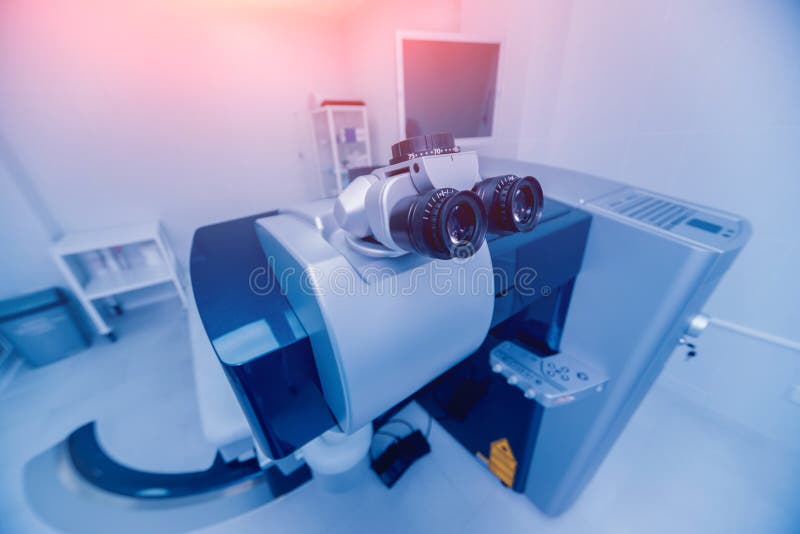 Ophthalmic Laser System in Eye Surgery Clinic. Laser for