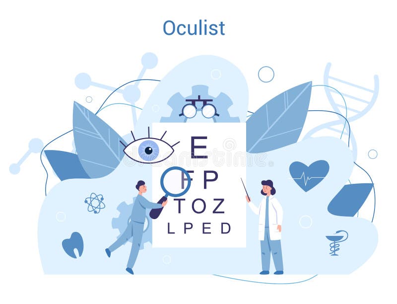 Ophthalmology Concept. Idea of Eye Care and Vision Stock Vector