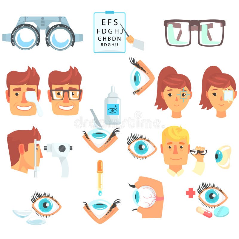 Ophthalmology Problem And Medical Treatment Infographic Cartoon Poster For Ophthalmologist Cabinet