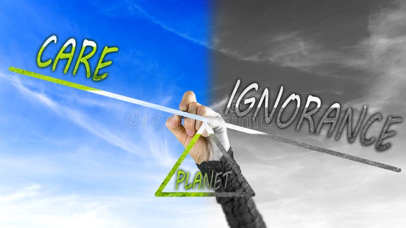 Opieka versus ignorancja nad nasz planetą zdjęcia stock Opieka versus ignorancja nad nasz planetą zdjęcia stock