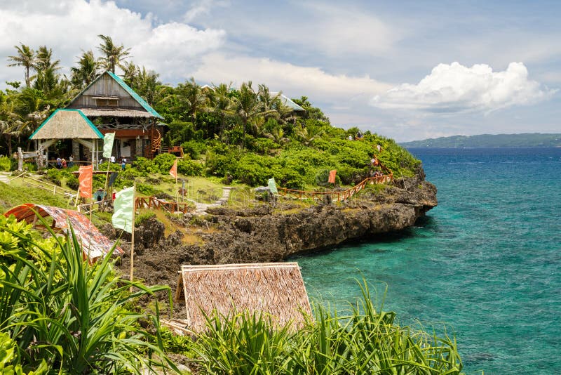 Opinião aérea da ilha de Boracay do destino luxuoso das férias do navio de cruzeiros do curso fotos de stock Opinião aérea da ilha de Boracay do destino luxuoso das férias do navio de cruzeiros do curso fotos de stock