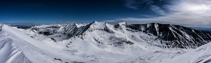 Opinião da cimeira do inverno do Mt Pele de gamo, Colorado Rocky Mountains foto de stock royalty free Opinião da cimeira do inverno do Mt Pele de gamo, Colorado Rocky Mountains foto de stock royalty free