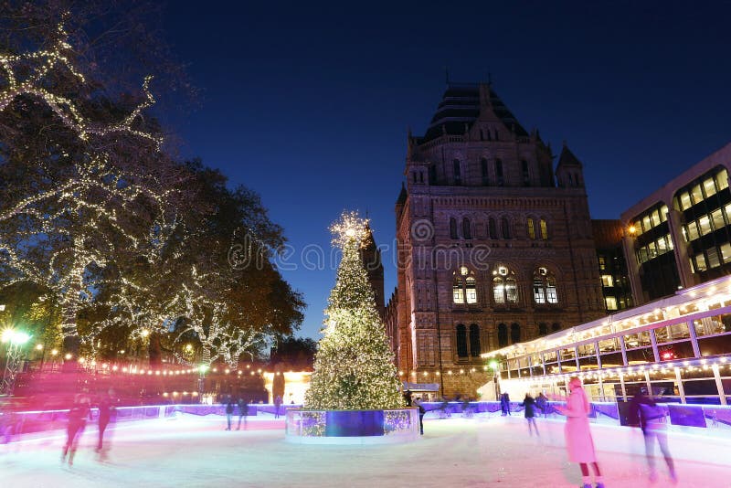 Night View of Natural History Museum, include Ice Rink. Night View of Natural History Museum, include Ice Rink