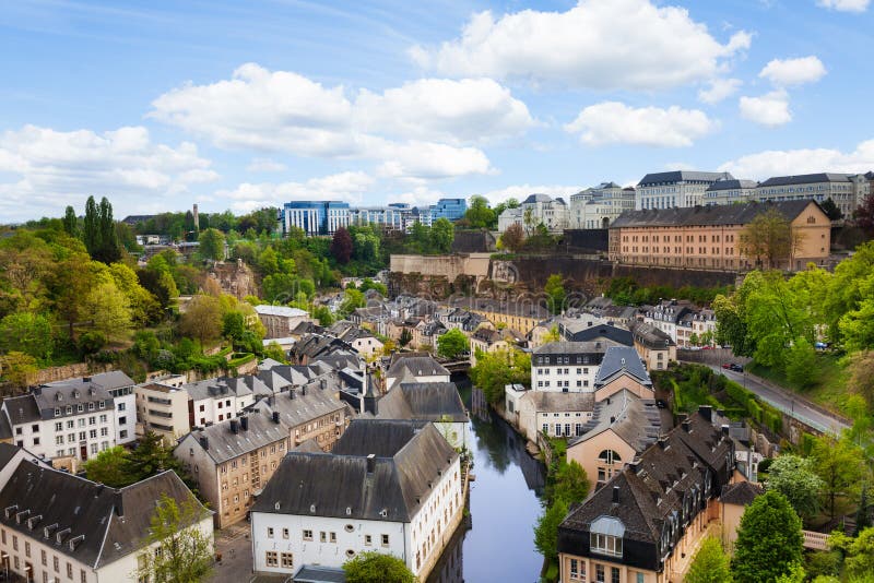 Luxemburg beautiful city view with houses on Alzette river in summer. Luxemburg beautiful city view with houses on Alzette river in summer.