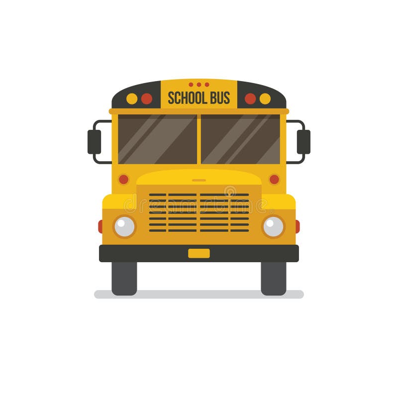 Opinião dianteira do ônibus escolar ilustração stock Opinião dianteira do ônibus escolar ilustração stock
