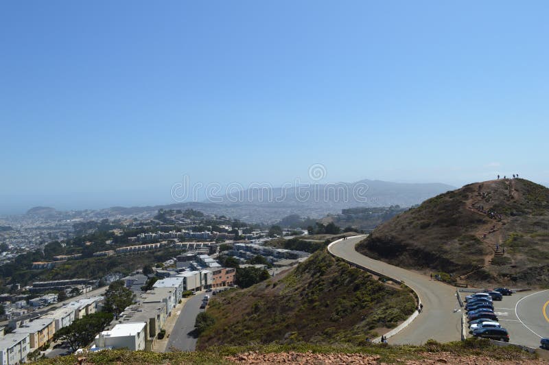 Opinião gêmea San Francisco California dos picos imagens de stock Opinião gêmea San Francisco California dos picos imagens de stock