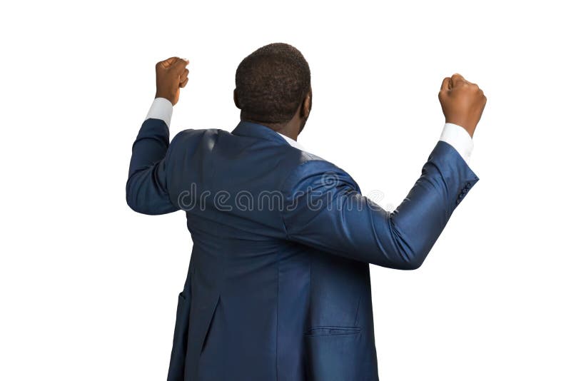 Opinião traseira o homem de negócios bem sucedido fotografia de stock Opinião traseira o homem de negócios bem sucedido fotografia de stock