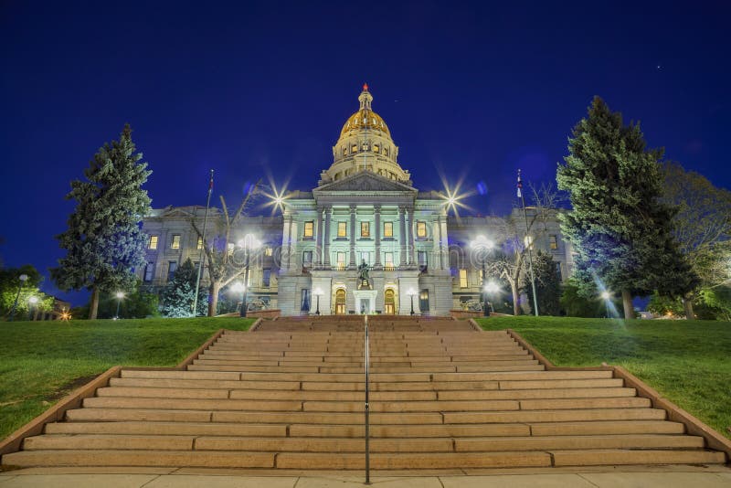 Opinión de la noche del capitolio histórico del estado de Colorado