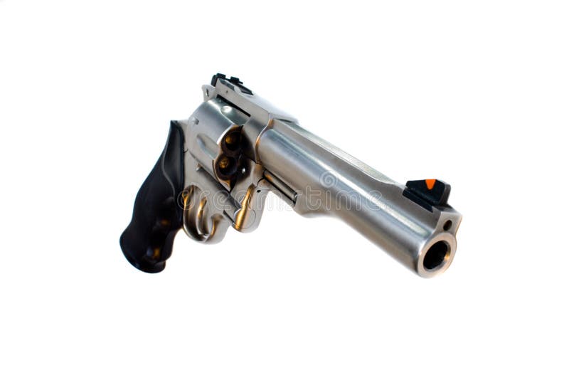 44 magnum revolver isolated, wide angle view. 44 magnum revolver isolated, wide angle view
