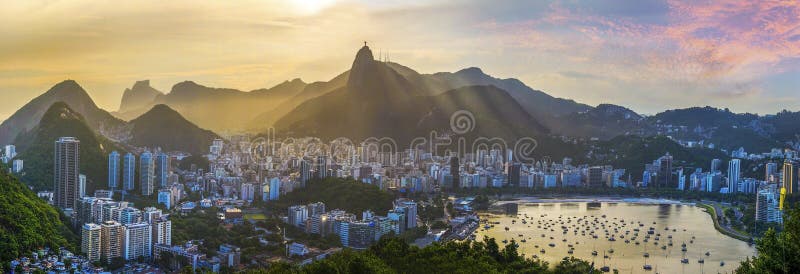 Opinión panorámica Rio De Janeiro, paisaje del Brasil