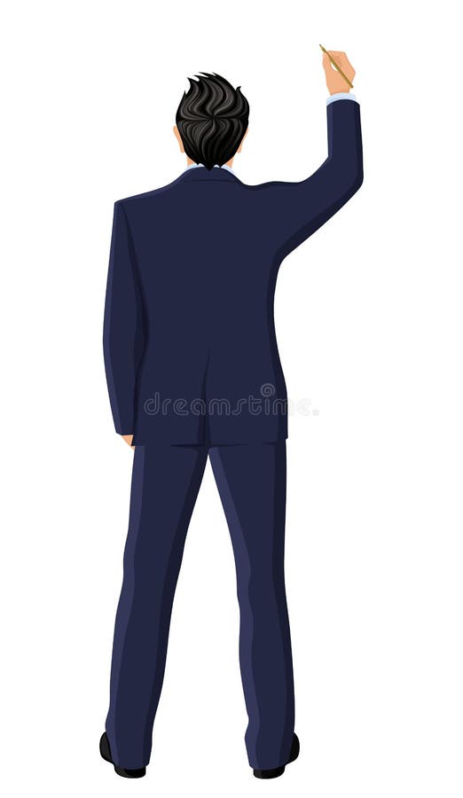 Opinión posterior del hombre de negocios ilustración del vector Opinión posterior del hombre de negocios ilustración del vector