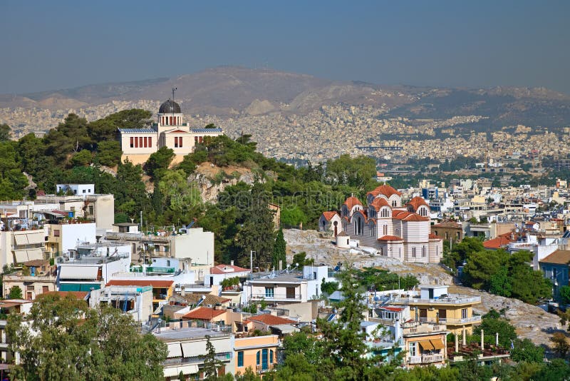 View on Athens from Acropolis at morning, Greece. View on Athens from Acropolis at morning, Greece