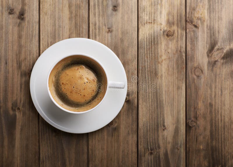 Opinión superior de la taza de café fotografía de archivo
