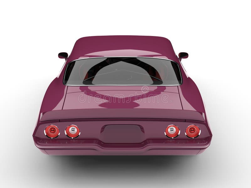 Opinión trasera automotriz americana del vintage magenta metálico de la escuela vieja libre illustration Opinión trasera automotriz americana del vintage magenta metálico de la escuela vieja libre illustration