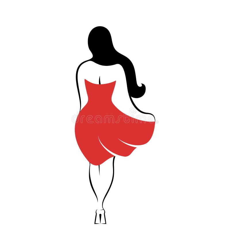 Opinión trasera de la mujer ilustración del vector Opinión trasera de la mujer ilustración del vector